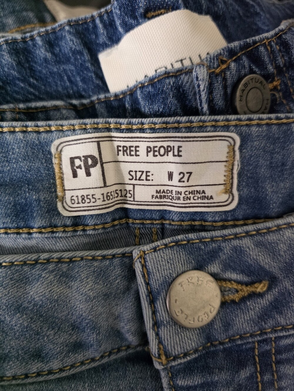 FREE PEOPLE Size 27 Just Float On Flare Jeans Bell Bottoms RAW Hem High Waist - Picture 15 of 16